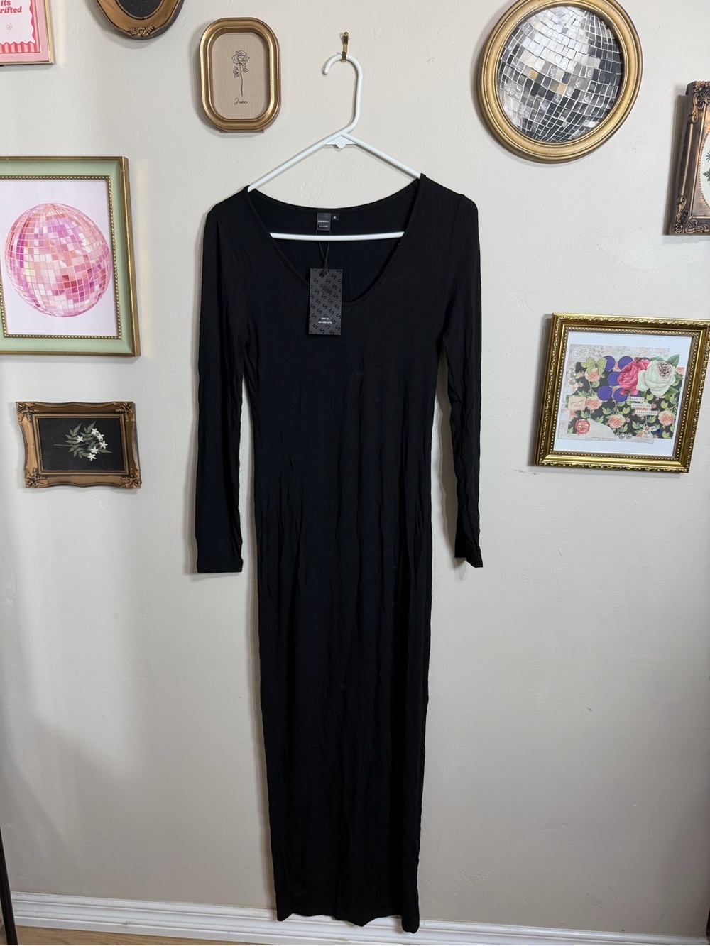 Black Long Sleeve Maxi Dress by